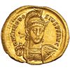 Image 1 : TEODOSIO II. Sólido. Constantinopla, Q (408-20). R/ Constantinópolis sentada de frente con cetro y g