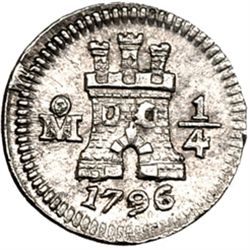 1/4 de real. 1796. México. VI-115. B.O. EBC+.