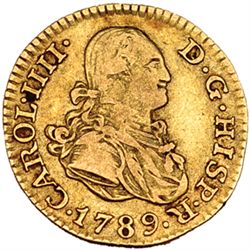 1/2 escudo. 1789. Madrid. MF. VI-868. Hojita en el rev. MBC-/MBC. Rara.