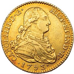2 escudos. 1793. Madrid. MF. VI-1041. MBC+.