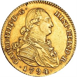 2 escudos. 1794. Madrid. MF. VI-1043. MBC+.
