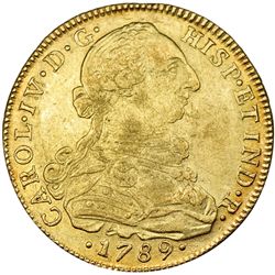 8 escudos. 1789. Nuevo Reino. JJ. VI-1346. R.B.O. MBC+/EBC-.