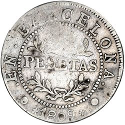 2 1/2 pesetas. 1809. Barcelona. VI-29. BC+/MBC-.