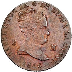 8 maravedís. 1846. Jubia. VI-72. EBC-/EBC.