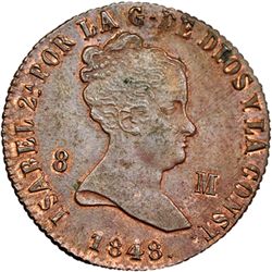 8 maravedís. 1848. Jubia. VI-79. Rayita. R.B.O. EBC.