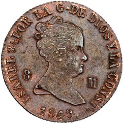 8 maravedís. 1849. Jubia. VI-80. Pequeñas oxidaciones. EBC.