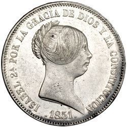 20 reales. 1851. Madrid. VI-508. EBC-.