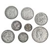Image 1 : 8 monedas: 10 centavos 1885; 20 centavos, 1883 y 1884; 50 centavos, 1881, 1882, 1883 y 1885; Peso, 1