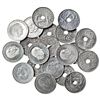 Image 1 : 21 monedas de 50 céntimos diferentes. 1949: *51 (F. inv.), *51, 52, 53, 54, 56 y 62; 1963 *63 (con r