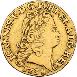 PORTUGAL. Escudo. 1738. Lisboa. Juan V. GO-116.15. Ligeramente abrillantada. MBC.
