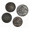 Image 1 : RUSIA. Lote de 4 cobres: 10 kopeks, 1832, EM; 5 kopeks, 1833 EM y 1860 EM; 2 kopeks, 1800 EM. Calida