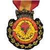 Image 1 : Medalla de distinción. Tela bordada, manteniendo los tipos de la Hermandad de Cautivos por España, c