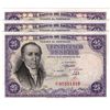 Image 1 : 25 pesetas. 2-1946. Trío correlativo. Serie C, ED-D51a. Plancha.