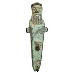 Herma. Siglos V-IV a.C. Bronce. Altura 5,6 cm. Representa al dios Hermes como símbolo de protección.