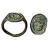 Image 1 : Anillo. Siglo IV a.C. Bronce. Representa sello con forma de rostro barbado. Diámetro 2,2 cm.