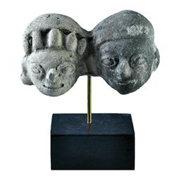 Doble cabecita. Cultura Tumaco-tolita (siglo I aC.-III d.C. Terracota. Altura 4,0 cm. Representa la 