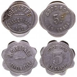 Two Illinois tokens: Belleville and Schram City