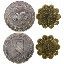 Babbitt, Nevada token and CA-NV Revolution Bicentennial