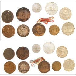 Ohio tokens: Akron, Dayton, Marion, etc.