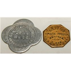 F. Elliott Pool Hall/Geo. H. Larrabee Tokens