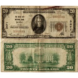 Boise City National Bank $20.00 bill