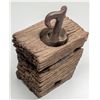 Image 1 : Original Wood Block Insulator, "Rams Horn"
