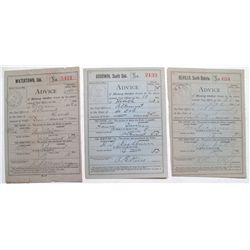 Goodwin, Revillo, Watertown Dakota postmarks on Money Order withdrawal.