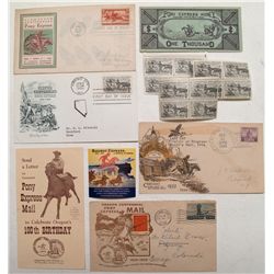 Pony Express, etc. covers and stamps