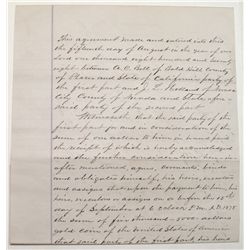 Life Preserver Mine Bill of Sale - Placer County, 1878