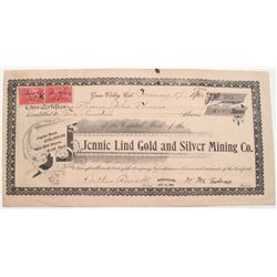 Jennie Lind Gold & Silver Mining Stock -Forest Hill, Cal. 1900