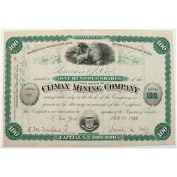 Climax Mining Company Stock Certificate