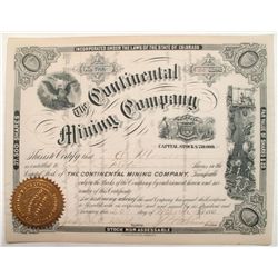 Continental Mining Company Stock Certificate