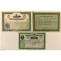 Michigan Stock Certificates Trio