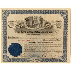 Gold Reef Consolidated Mines Co. Stock Certificate