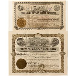 Two Nevada Copper Stock Certificates