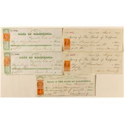 Gould & Curry Checks w/ revenue stamps from Janin as Supt.