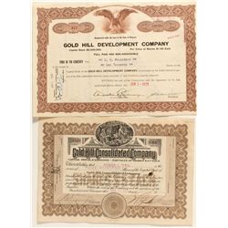 Gold Hill Stock Certificate Pair