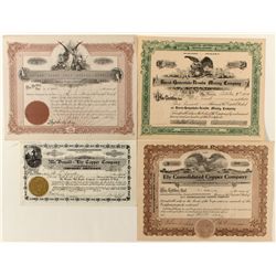 Nevada Stock Certificates Quartet