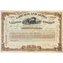 Unlisted Chicago and Alton Railroad Co. Stock Certificate