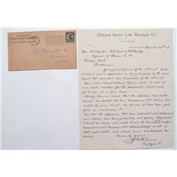 Oregon Short Line Railroad letter