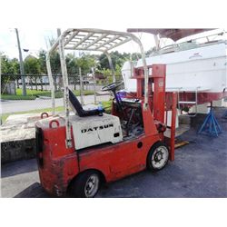 Datsun 3K Lb. ? Cap. Gas Forklift w/Short Double Mast (Nds. Service) - Paperwork in Office