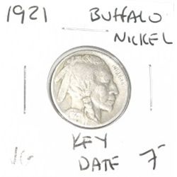 1921 *KEY DATE* BUFFALO NICKEL RED BOOK VALUE $7.00+ *NICE EARLY VERY GOOD GRADE*!! BUFFALO NICKEL C