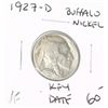 Image 1 : 1927-D *RARE KEY DATE* BUFFALO NICKEL RED BOOK VALUE $60.00+ *NICE EARLY VERY FINE GRADE*!!