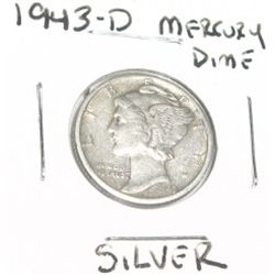 1943-D SILVER MERCURY DIME *NICE EARLY SILVER DIME*!! DIME CAME OUT OF SAFE!!