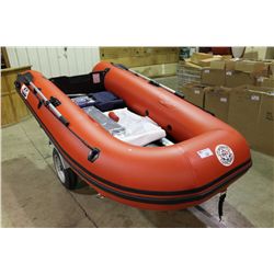 10'-2" INFLATABLE V BOTTOM HARD FLOOR RATED 1212LBS, PAYLOAD 15HP RED