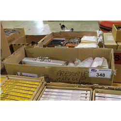 BOX OF CASES AND ACCESSORIES