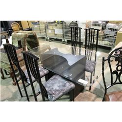 GLASS DINING TABLE WITH 4 CHAIRS