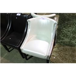 2 WHITE LEATHER OCCASIONAL CHAIRS