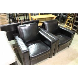 2 BLACK LEATHER CHAIRS
