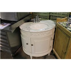 WHITE MARBLE TOP VANITY